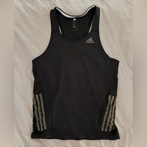 Adidas Black and Gray Athletic Singlet Tank